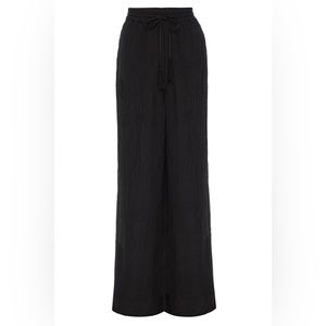 Monday Swimwear – Tahiti Pant in Black Crinkle Linen - European Summer Vacation